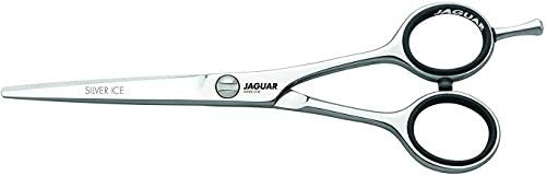Ножици Jaguar White Line Silver Ice 5,5 Инча Професионални Ергономична Ножица за подстригване на коса от стомана за Салонных Стилисти, Козметика, Фризьори и Барберов, Произведено в Германия