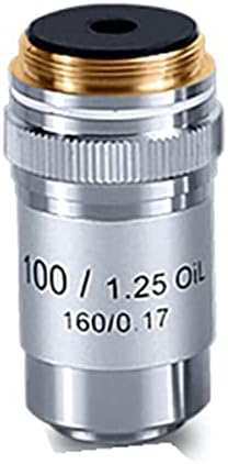 Обзавеждане за лабораторен микроскоп Биологични микроскопи Обектив 4X, 10X 20X 40X 100X 60X Ахроматический обектив Сребристо-черен Аксесоари за микроскоп (Цвят: сребърен размер: 100X)