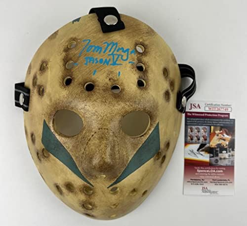 Това Морга подписа лицензирана маската на Джейсън Вурхиса Friday the 13th Part 5 V Autograph JSA Authentication