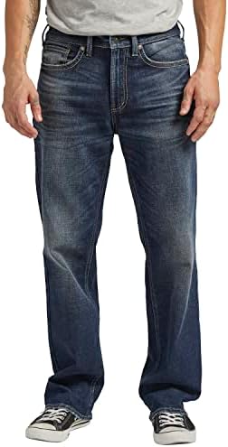 Silver Jeans Co. Мъжки дънки Gordie Свободно намаляване с директни штанинами