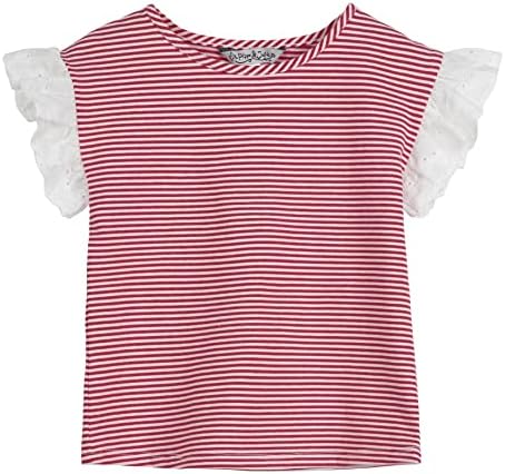 Комплект от тениска и шорти за малки момичета PIPPA & JULIE, състоящ се от 2 теми, включва топ с които летят ръкави и чифт шорти