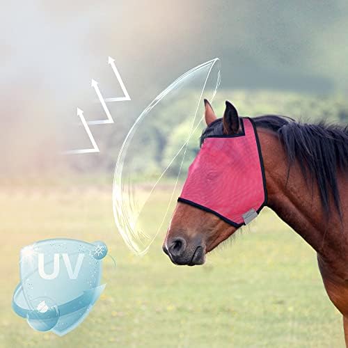 Маска HYUNLAI Horse Fly за коне с мини-уши, Мрежест дизайн, Удобен материал за ефективна защита на коне