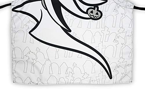 Престилка Nightmare Before Christmas Zero - Стилен кухненски аксесоар бял цвят с черни джапанки с участието на класическата музикална анимация на Тим Бъртън - един Чудесен празни