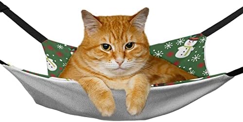 Коледен Хамак за домашни любимци, Двойно легло за Котки с Регулируеми Каишки и Метални Куки 16,9 x 13