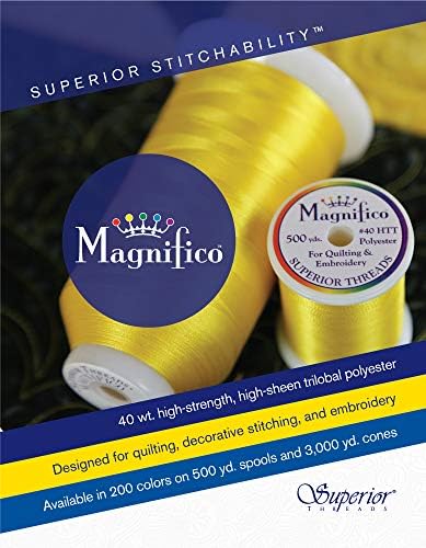 Отлични направления Magnifico 2-Слойный конус за шиене от трехлопастного полиестер тегло 40 грама - 3000 ярда (#2192 Ярко-розова светкавица)