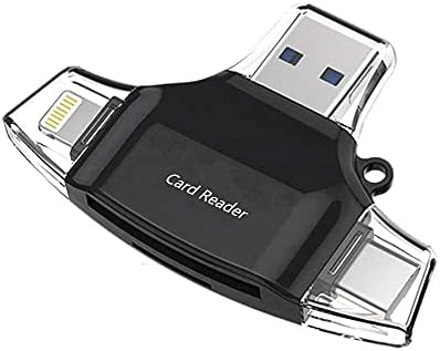 Смарт притурка на BoxWave, който е съвместим с ASUS Vivobook 17 (K712) - Устройство за четене на SD карти AllReader, четец за карти microSD, SD, Compact USB за ASUS Vivobook 17 (K712) - Черно jet black