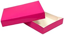 MagicWater Supply Ярко-Розови Декоративни Подаръчни Кутии за Дрехи, с Капак за Дрехи и подаръци 11x8,5x1,75 (10 опаковки)