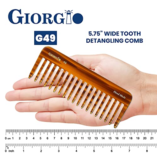 Голям гребен за разнищване на косата Giorgio G49 дължина 5,75 инча с широки зъбци, за да гъста къдрава коса. Дългият гребен за разнищване на косата да се мокри и сухи. Ръчна изработка от Качествена Маса, Распиленная,