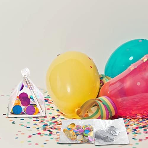 6 Бр. Прозрачен Набор от Kettlebells за балони Arcylic, Увити Geary за украса на парти по случай Рожден Ден, Подаръци за Новост (сребрист)