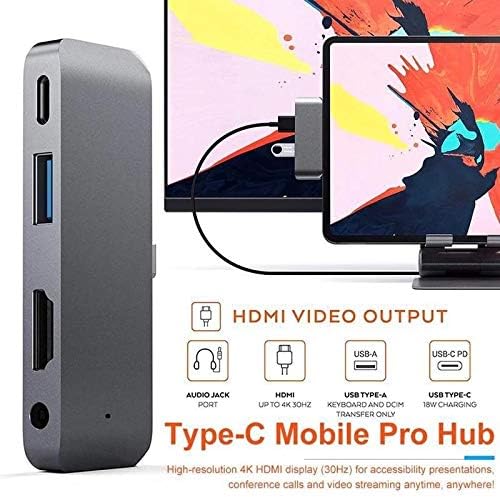 Адаптер hub WPYYI USB Type-C Mobile Pro Хъб с конектор USB-C за зареждане на PD, конектор USB 3.0 и 3.5 мм за слушалки, възел за таблет (Цвят: A)