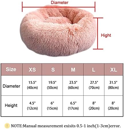 MMyydds Плюшен легло за Куче, Къща, Кръгло Однотонное Спално Гнездо, Домашно Куче, Котка, Котенце, Кученце, Топла възглавница, разтегателен диван (Цвят: светло сиво размер: 100 см)