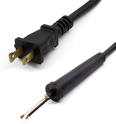 Сменяеми кабела за електрически инструменти SJT, 18 GA AWG, 2 тел, 6 1/2 фута, 2 Клипса, с Зачищенными двата края и гумен ограничител на напрежение