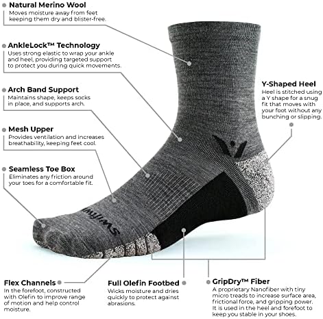 Swiftwick - Чорапи FLITE XT TRAIL FIVE за джогинг по пътеката и разходки