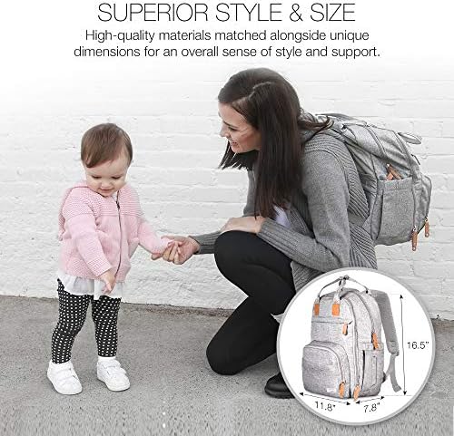 Раница-чанта за памперси TETHYS [Мултифункционален Водоустойчив раница за пътуванията], чанта за смяна на пелени за бременни, идеална за мама и татко, по-голям капацит?