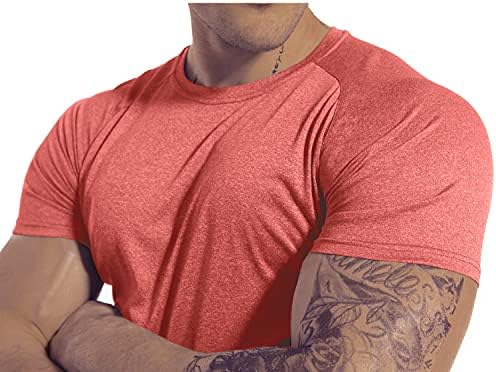 Мъжки t-shirt Dry Fit Workout Gym с къс ръкав от 3 опаковки, Впитывающая Влагата, Тениски за Активно Бягане