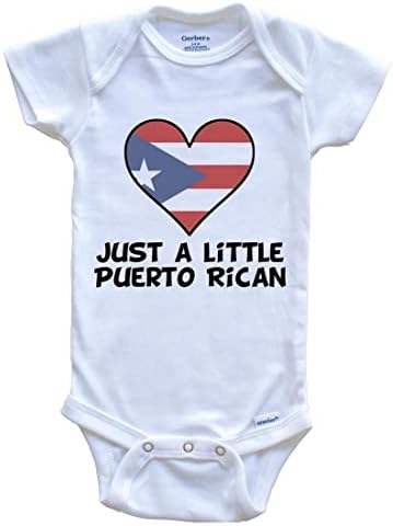 Just A Little Пуерто Рико Детски Боди - Забавен Детски Боди С Флага Пуерто Рико