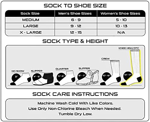Работни чорапи до прасците за мъже и жени 9-11 10-13 13-15, Абсорбиращи Влагата Високи Чорапи за ботуши с мека подплата, 6 опаковки