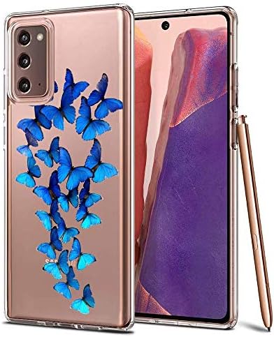 Тънък прозрачен калъф-пеперуда за Samsung Galaxy Note 20 Индивидуален Дизайн, Мек TPU и Гумен Гъвкав Здрав устойчив на удари Защитен калъф Samsung Galaxy Note 20-Противоскользящий