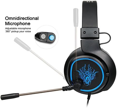 Детска Слушалки SADES R5 Слушалки 3,5 мм Кабел стерео слушалки с Регулатор на силата на звука на микрофона за PC /Xbox One /PS4/Mac