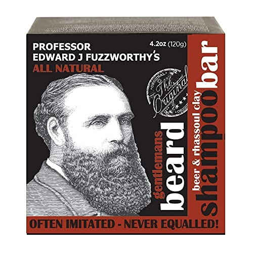 Шампоан за оформяне на брада, Professor Fuzzworthy's Rhassoul & Beer и Магнитен Държач за сапун подарък | Естествен Мъжки комплект за грижа с Органични съставки - Дългогодишна Дървен