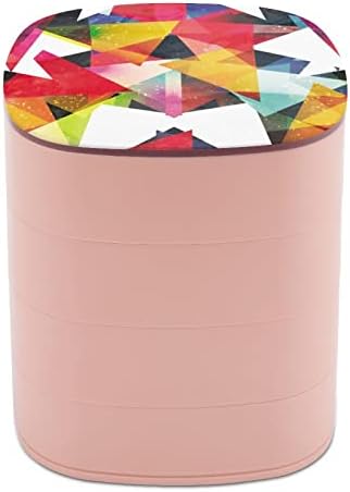 Ковчег за Бижута NAHAN С Цветен Модел Преносим Пътен Калъф За Бижута ABS Кутия За Съхранение на Бижута Pink за Колиета Пръстени Обеци