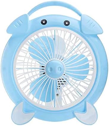 TOPOB Нов Cartoony Фен Настолен Малък Настолен Вентилатор Електрически Вентилатор Годишният Хладен Електрически вентилатор (Цвят: синьо)