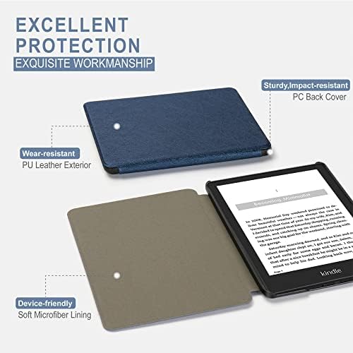 Калъф Kindle Paperwhite 11 2021 6,8 за четене на електронни книги, кожен калъф с функция за автоматично преминаване в режим на заспиване /събуждане, smart Slim Fit калъф за , Абсолютно Нов Kindle 11Th Генерал 2021,