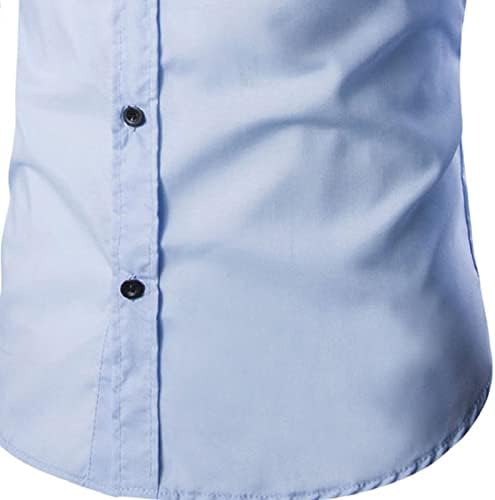 Мъжки Тънък Модерен Ежедневни Риза С ревера и Дълъг ръкав, Изпъстрен Ризи с копчета, Класическа Риза Без Бръчки