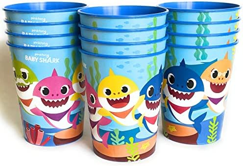 Подаръчни чаши за парти Бебе Акула - 16 грама - 12 чаши (сини)