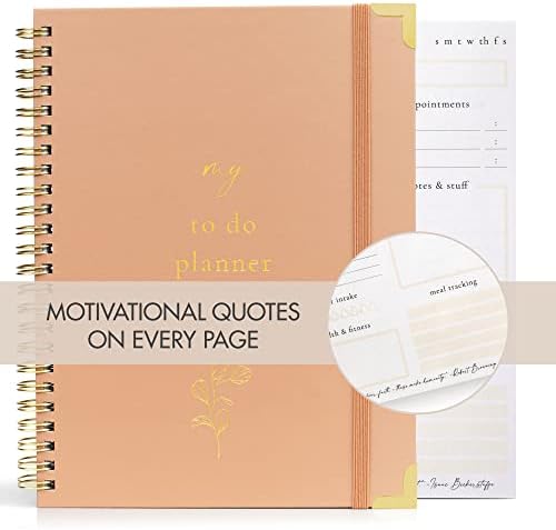 Опростен бележник-планер списък със задачи - Лесно организиране на ежедневните си задачи и бъдете по-продуктивни - Добра минималистичен дневник и безкраен списък на канцеларски материали за жени