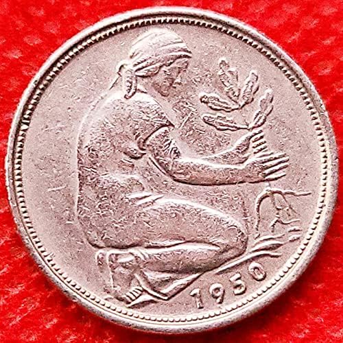 20 мм, Германия, 50 Пфеннигов, 1950-1990 Случаен година, Оригиналната монета