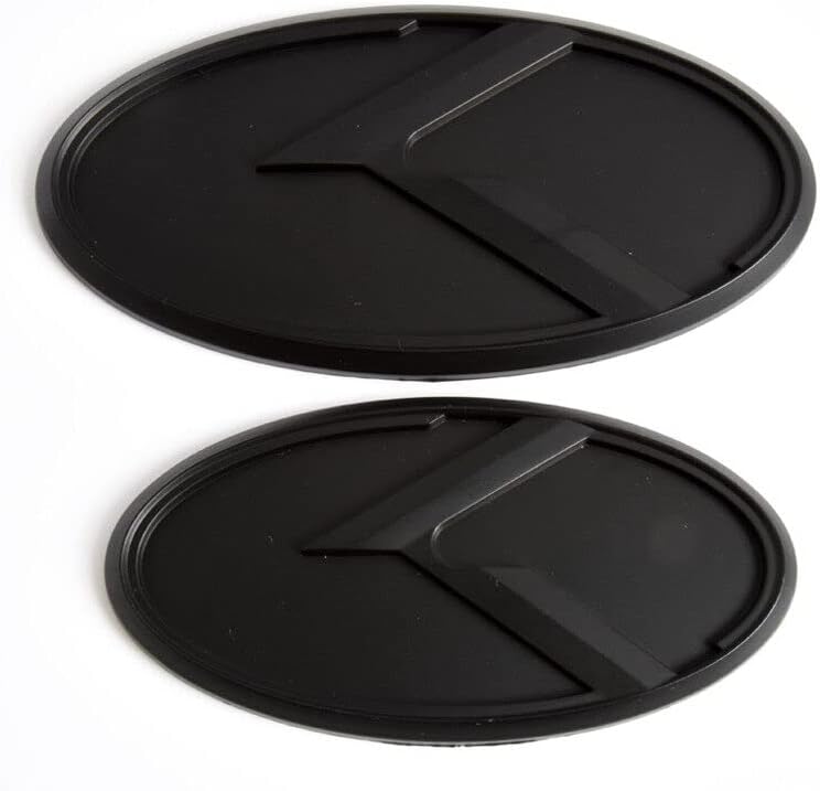 ATIMAX 2 бр. Черна Задната стикер: 110x55 мм + Предна стикер: 130x65 мм, Емблема на багажника, Значки с Логото на Forte Rio Optima (черен)