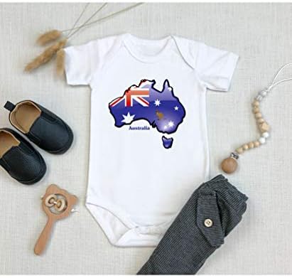 TripleBDesigns Австралия Сладък Детски Боди За Душата Подарък За Новородено, Гащеризон с Флага