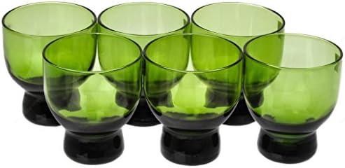 Японската зелена чашка за саке от студено Стъкло, 2 Унция, Комплект от 6 чаши