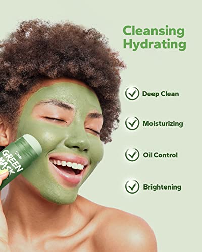 Стик за маски Meto Green Tea (2 порции), Стик за дълбоко почистване със зелен чай, Стик за зелена маска срещу черни точки и дълбоко почистване на порите, овлажнява, избелва кожата, премахва черните точки за всички типове