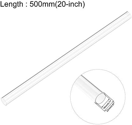 uxcell 2 бр. Твърда Прозрачна акрилна тръба 6 мм (1/4 ) ID x 8 mm (5/16) OD x 0,5 м (20) Кръгла Тръба