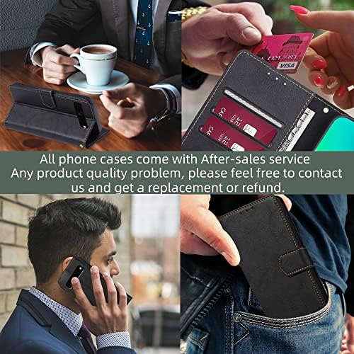 Съвместим с Google Pixel 7 Pro калъф-портфейл, чанта за носене-за награда от изкуствена кожа с панти капак и държач за карти, RFID-Принудителна поставка, устойчив на удари кал?