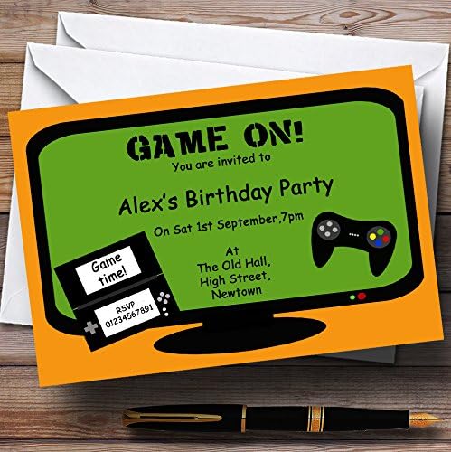 Тематични Персонални Покани на парти по случай рождения Ден на Компютърни Игри за видео конзоли