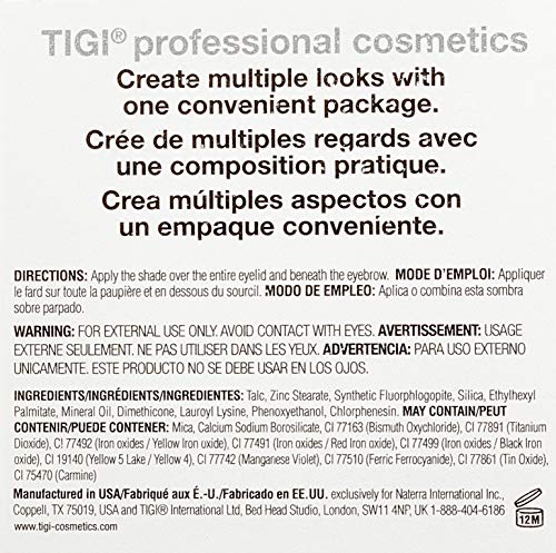 TIGI Cosmetics четырехугольные сенки за очи с висока плътност, шик, 0,32 мл