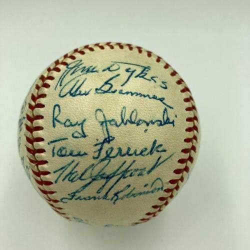 Ница 1956 Франк Робинсън Нов отбор Синсинати Редс подписа бейзболен договор с JSA COA - Бейзболни топки с автографи