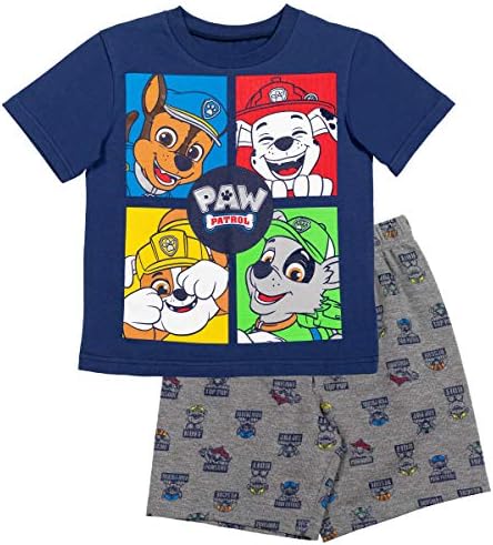 Френски Упорит комплект от 4 тениски и шорти за момчета Патрул лапи От Nickelodeon, Комплект от 4 теми