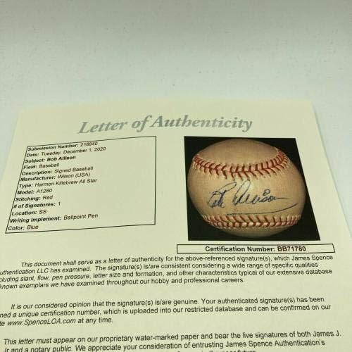 Красив бейзболен сингъл на Боб Елисън 1950-те години, с Автограф от JSA COA - Бейзболни топки с автографи