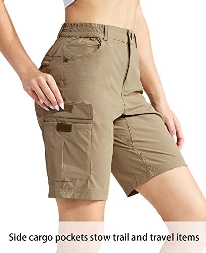 Дамски туристически Панталони MIER с 7 джобове с цип, бързо съхнещи Леки Шорти-Карго за нощуване на Открито, Найлон Ripstop