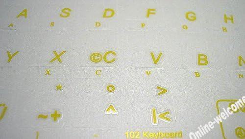 Онлайн-Добре Дошли Етикети на Немската Клавиатура Прозрачни и Жълти Букви за Всеки Преносим компютър PC Desktop Notebook