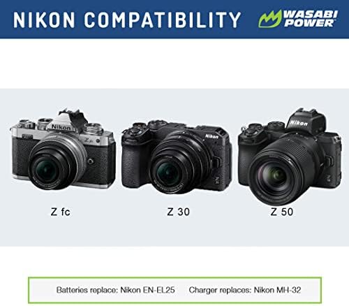 Зарядно устройство Wasabi Power Dual USB за Nikon EN-EL25, Nikon MH-32, Nikon Z50, Z 50, Z фк