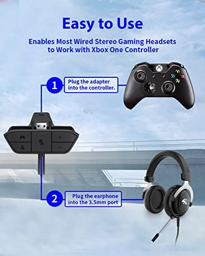 Адаптер Стереогарнитуры за Xbox, Адаптер за слушалки Xbox, Адаптер за микрофон AOLION за Xbox, Адаптер за слушалки контролер на Xbox контролера на Xbox One / One S / X /Elite 1 / Elite2 / S Series / X-Игра на звук и