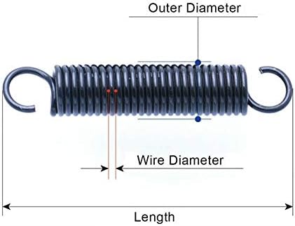 AHEGAS Springs Малка Удлинительная пружина Диаметър 0,3 mm Стоманена Кремена пружина с куки Външен диаметър 3 мм, Дължина-10-60 мм, 10 бр. Размер: 0,3 х 3 х 20 мм)