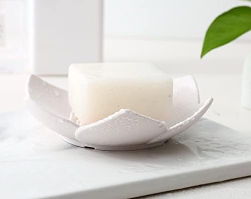 Силиконови сапун ястия NA Lotus, Източване на сапун ястия, Лепестковые сапун ястия Бял Цвят