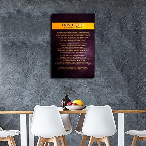 HHGaoArt Не Хвърли Стихотворение на Джон Гринлиф Уиттиер Стенно Изкуство Платно Мотивационен Плакат Вдъхновяващи Картини За Хола Поетичен подарък (16x24 инча, без рамка)
