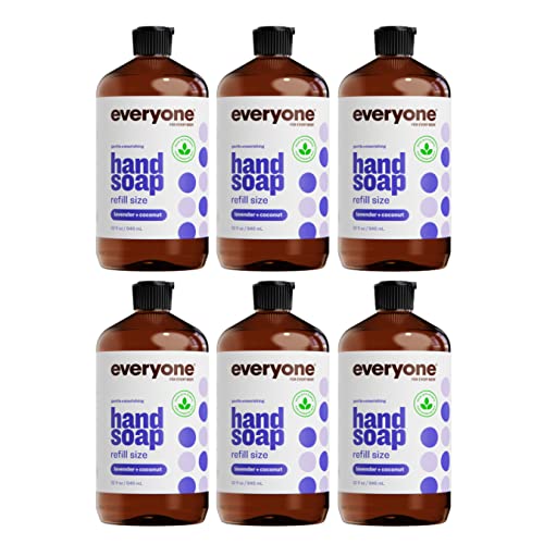 сапун за ръце everyone for every body, 32 грама (опаковка от 6 броя), Лавандула и кокос, Почистващо средство на растителна основа с чисти етерични масла